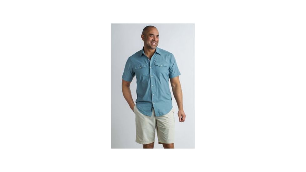 ExOfficio Syros Short Sleeve Shirt Men's, Citadel, S 10023081-5027_S