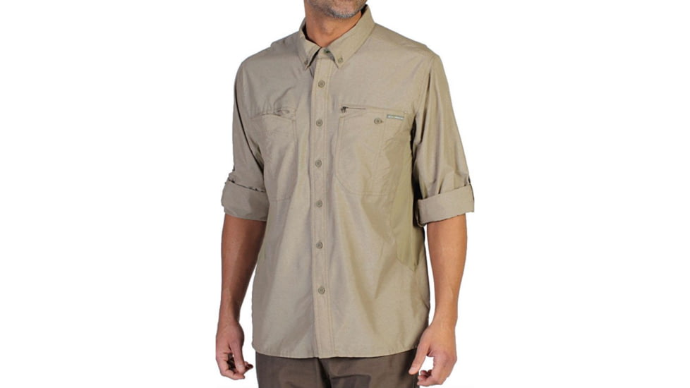 ExOfficio TriFlex Hybrid Long Sleeve Shirt - Mens-Walnut-Large xof0069-Walnut-Large