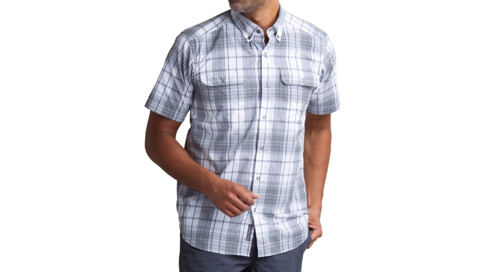 ExOfficio Ventana Plaid Short Sleeve - Men's-Cement-Medium