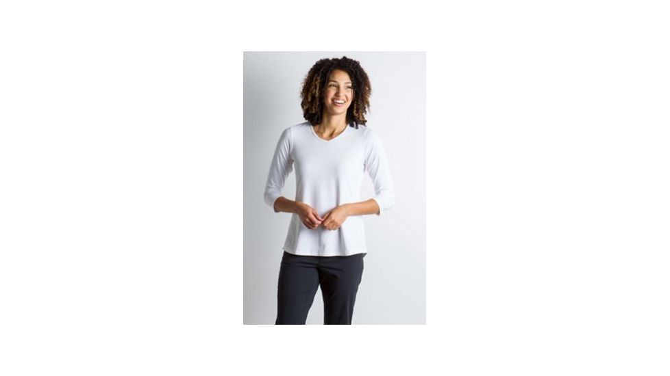ExOfficio Wanderlux 3/4 Sleeve Shirt Women's, White, M 20113084-1000_M