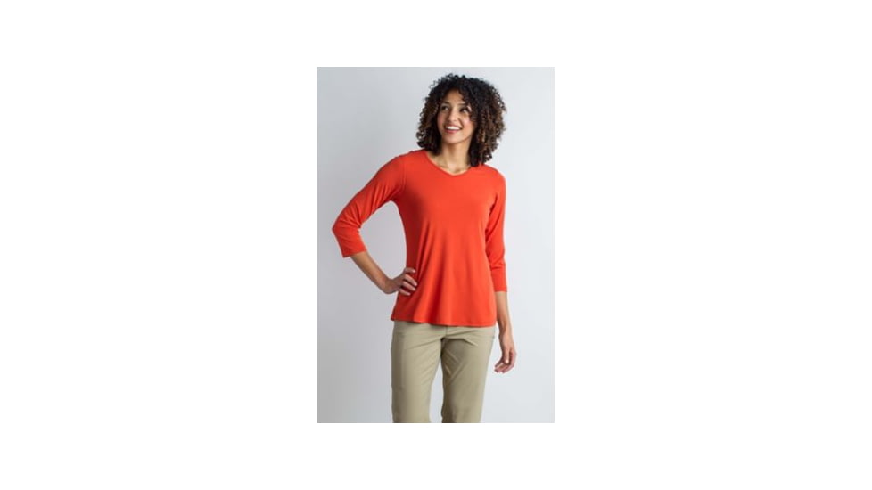 ExOfficio Wanderlux 3/4 Sleeve Shirt Women's, Paprika, XL 20113084-3530_XL