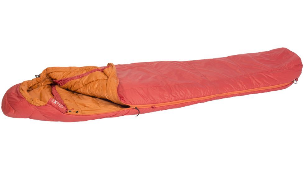 Exped LiteSyn 1000 Sleeping Bag Synthetic-Red/Orange-Medium-Left
