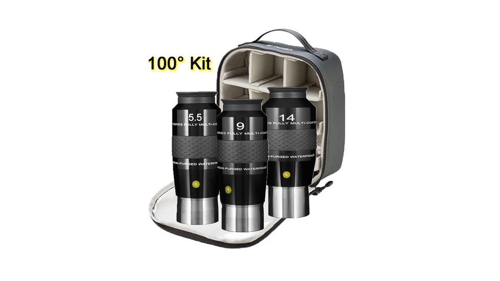100 Degree Eyepiece Set with soft sided case,Argon-Purged,Waterproof, 4 Piece Set