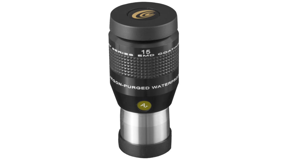 Explore Scientific 15 mm 52 Degrees Series Waterproof Eyepiece, Black w/ white lettering, ES logo, EPWP5215-01