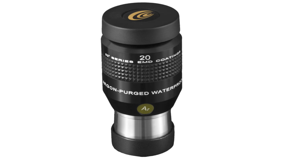 Explore Scientific 20 mm 52 Degrees Series Waterproof Eyepiece, Black w/ white lettering, ES logo, EPWP5220-01