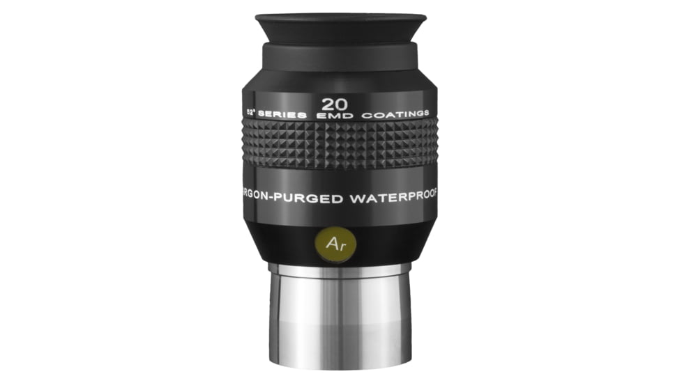 Explore Scientific 20 mm 52 Degrees Series Waterproof Eyepiece, Black w/ white lettering, ES logo, EPWP5220-01