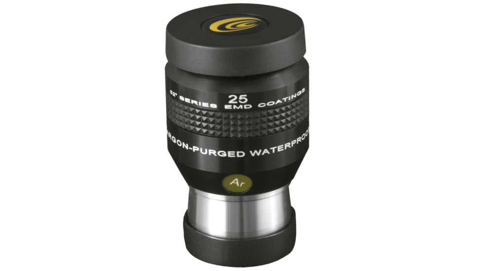 Explore Scientific 25 mm 52 Degrees Series Waterproof Eyepiece, Black w/ white lettering, ES logo, EPWP5225-01