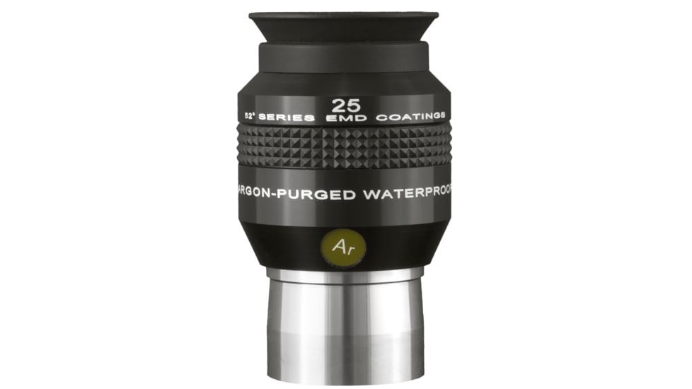 Explore Scientific 25 mm 52 Degrees Series Waterproof Eyepiece, Black w/ white lettering, ES logo, EPWP5225-01