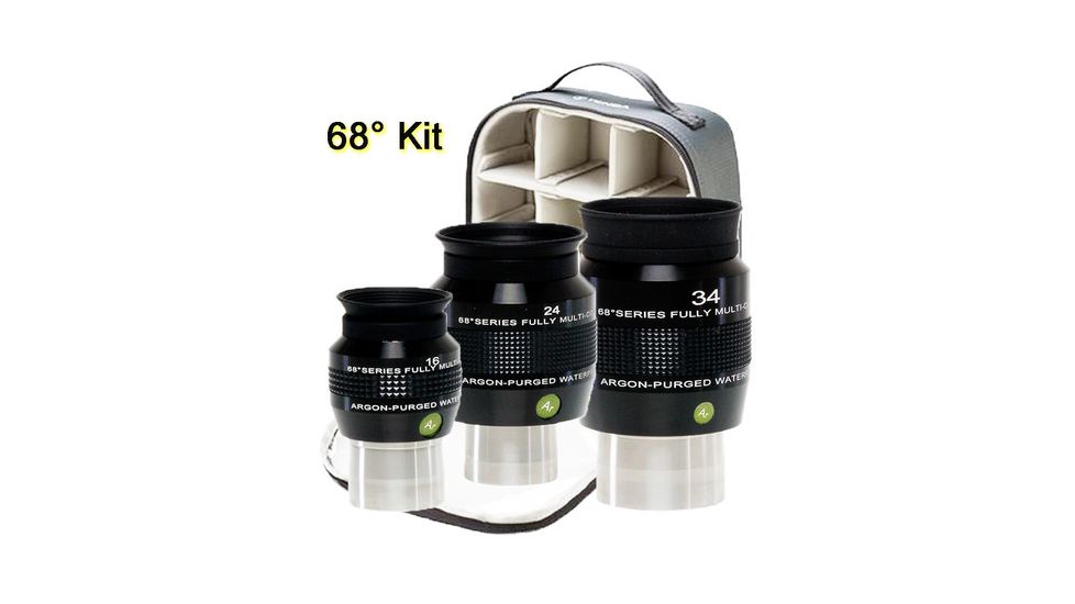 68 Degree Eyepiece Set with soft sided case,Argon-Purged,Waterproof, 4 Piece Set