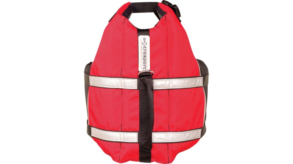 Extrasport Deluxe Dog PFD Life Vest, S Size, Red, Black 0710001187