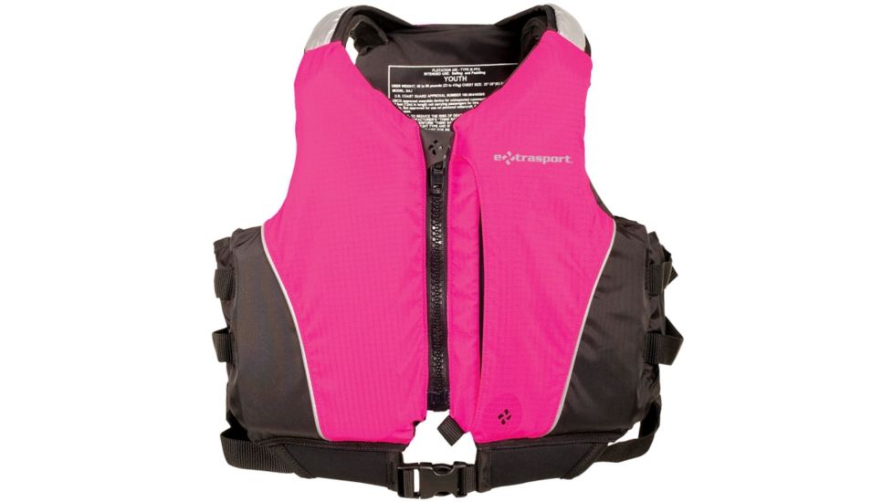 Extrasport Inlet Jr. Life Vest, for Adult, Ripstop Nylon, Pink, Black 0310000186