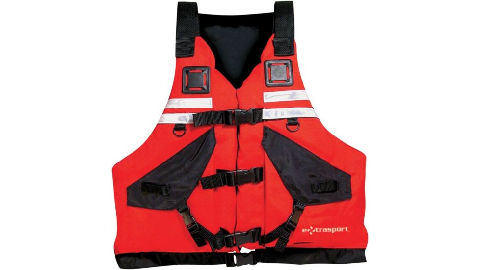 Extrasport Universal HiFloat Life Vest, Universal Size, Denier Cordura, Red, Black 0710001147