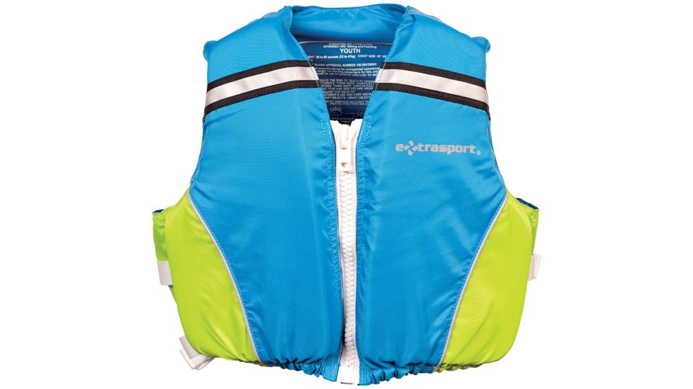 Extrasport Volks Jr. Life Vest, for Adult, Nylon, Sail Blue, Sour Apple 0310000187