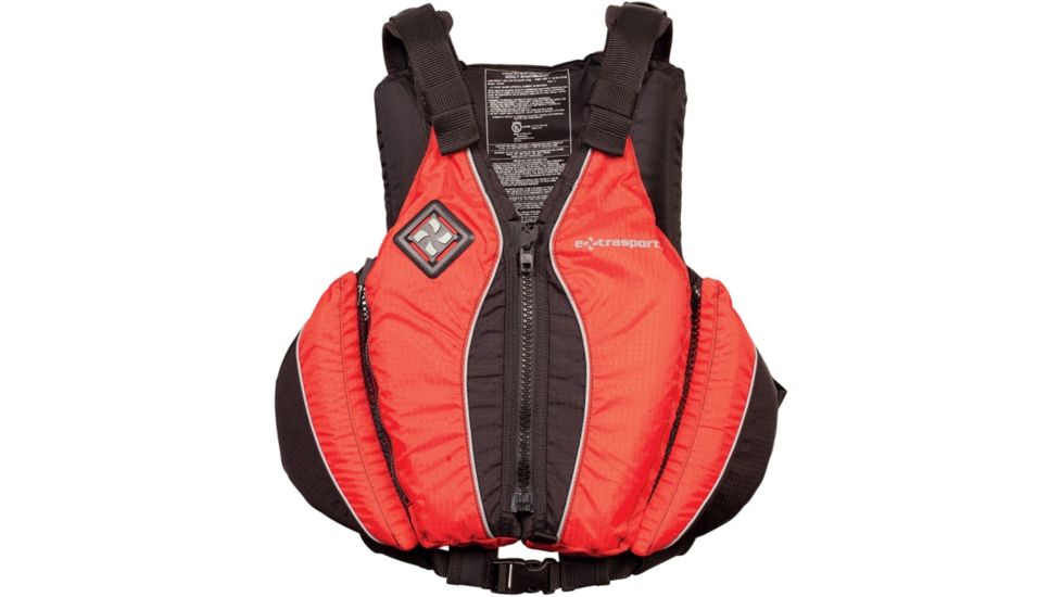 Extrasport Yucatan Life Vest, S,M Size for Adult, Ripstop Nylon, Orange,Black 0310000161