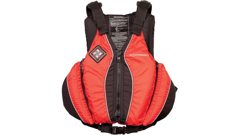 Extrasport Yucatan Life Vest, XS Size for Adult, Ripstop Nylon, Orange,Black 0310000160