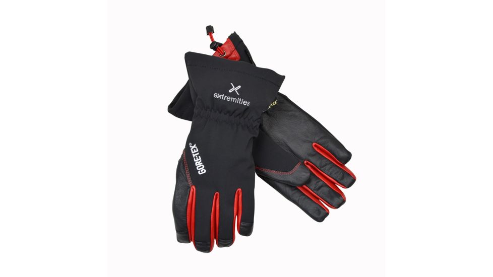 Extremities Glacier Glove GTX - Men's-Black/Red-X-Large