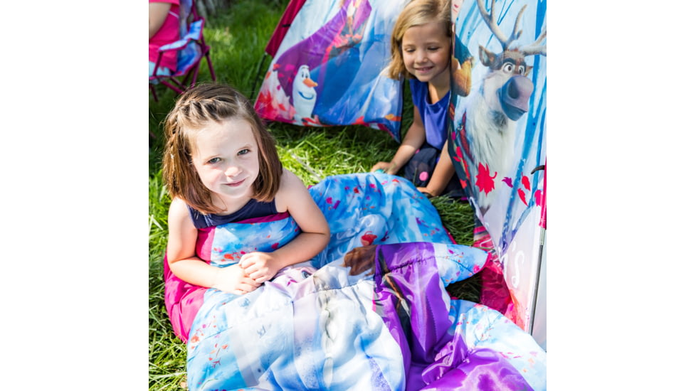 Exxel Outdoors Disney Frozen Sleeping Bag, Blue/Purple, 28x56in, D-2171FRZ9A