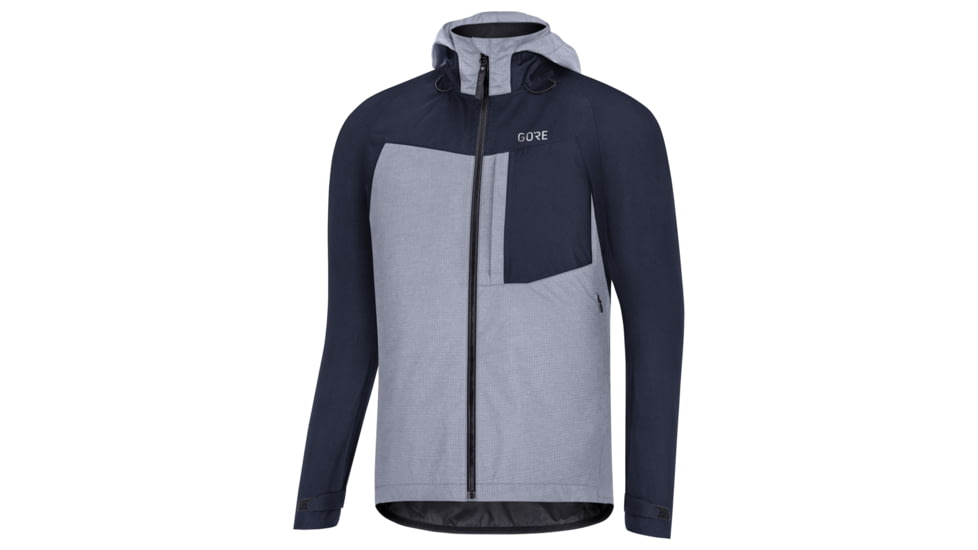GOREWEAR Mens C5 GORE-TEX Trail Hooded Cycling Jacket in Orbit Blue Medium Regular fit Waterproof BC595A55, 100528-AU00-L