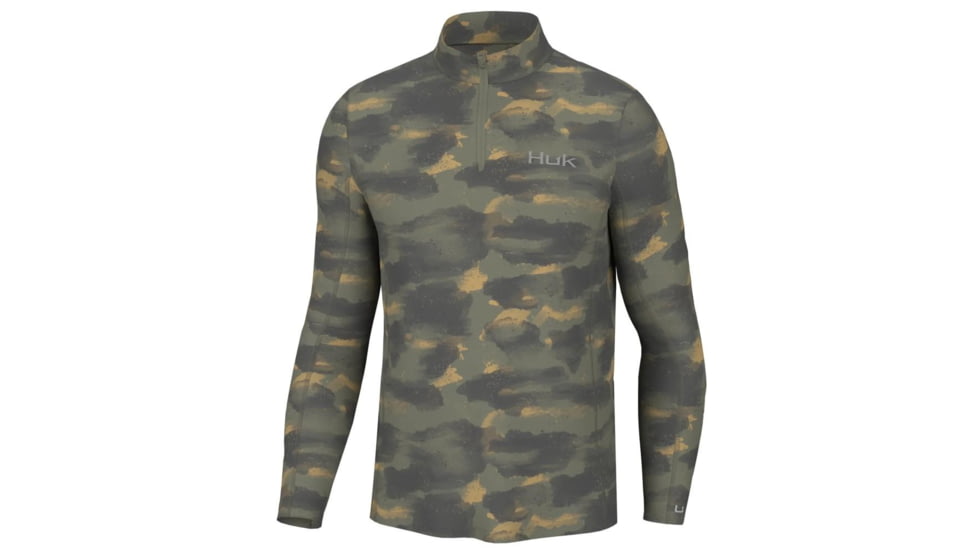 HUK Performance Fishing Huk Camden Coldfront 1/4 Zip Long Sleeve Shirt Camden Moss M 41813626, ATH1200582316M