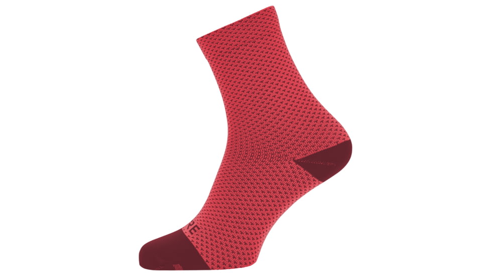 GOREWEAR C3 Dot Mid Socks in Hibiscus Pink/Chestnut Red 3.5-5 Moisture Wicking A74AEF83, 100260-AKAJ-S