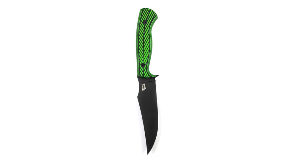 Montana Knife Company Nock On Triumph Hunter XL Fixed Blade Knives, 5.125 inch, 52100 Ball Bearing Steel, Fixed Blade, G10 Handle, Green/Black, 9.75 inch, MKC-000380