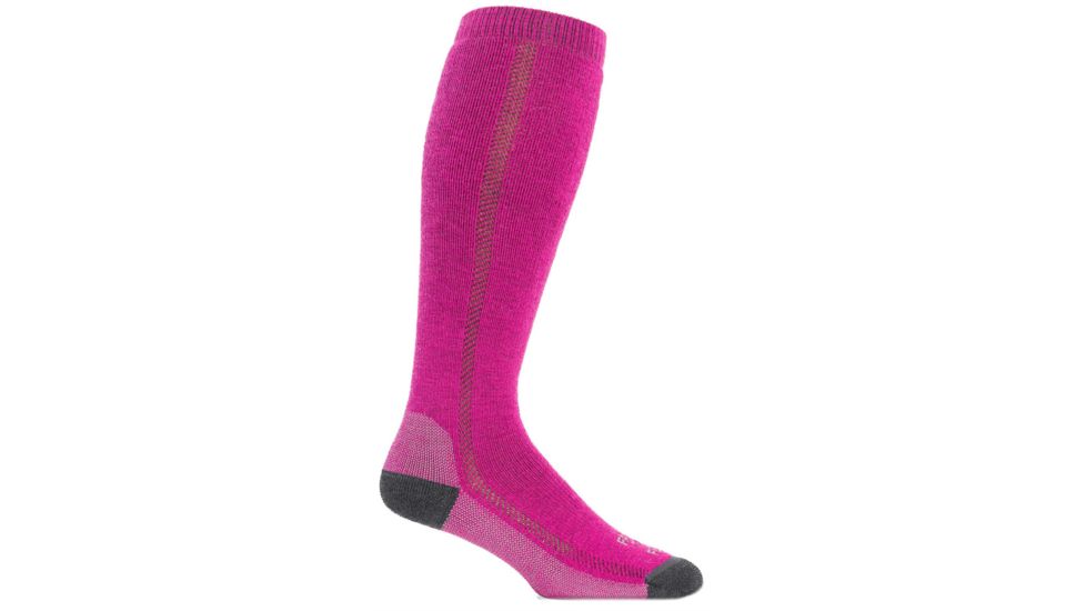 Farm To Feet Ansonville Over-The-Calf Sporting Sock - Womens-Berry/Charcoal-Medium