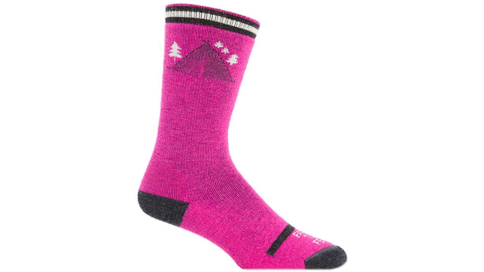 Farm To Feet Asheboro Camping Hiker Sock - Women's-Berry/Charcoal-Medium