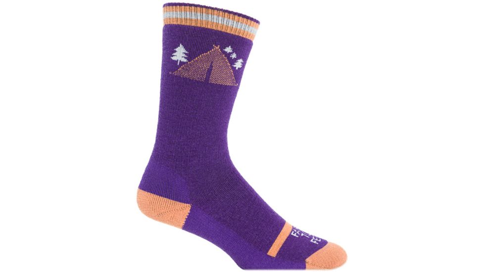 Farm To Feet Asheboro Camping Hiker Sock - Womens-Parachute Purple/Pecan-Large