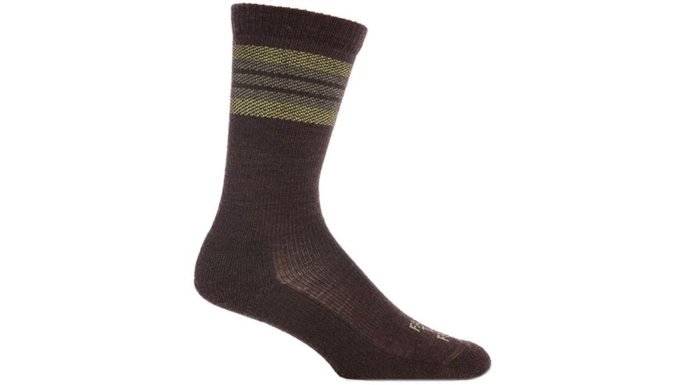 Farm To Feet Ballston Spa Striped Hiker Sock - Men's-Brown/Woodbine-Medium