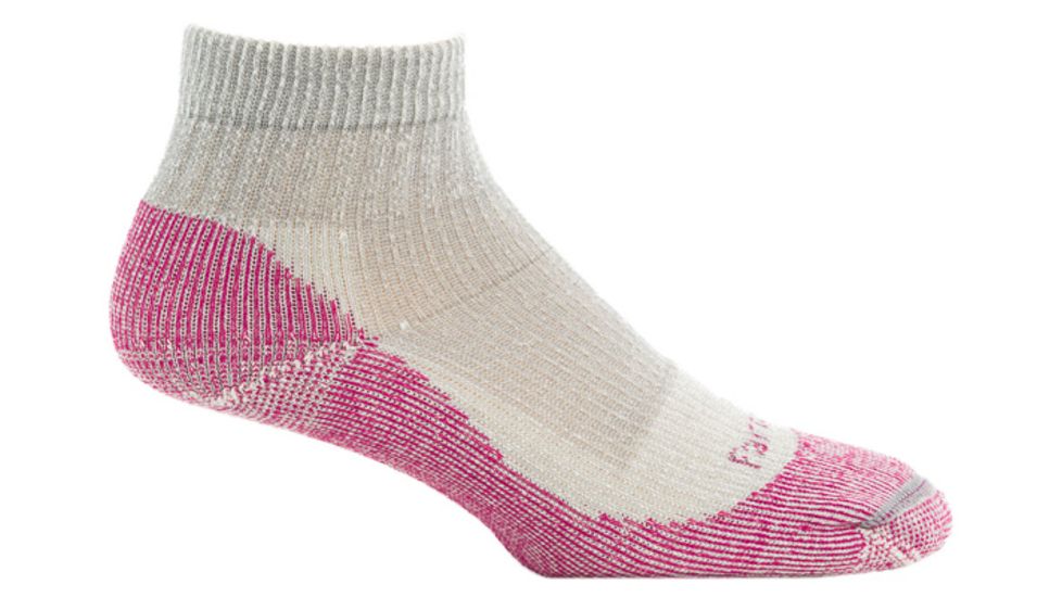 Farm To Feet Boulder Light Weight 1/4 Crew Sock - Womens-Platinum/Berry-Large