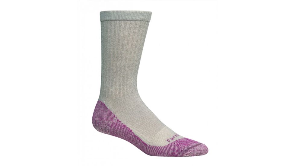 Farm To Feet Boulder Traditional Light Hiker Sock - Womens -Platinum/Berry-Large