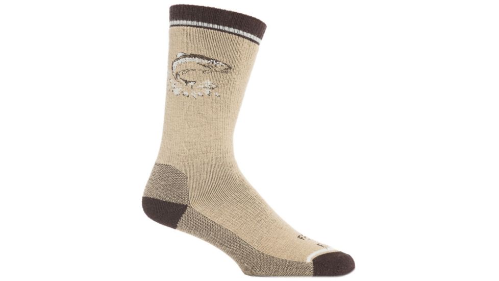 Farm To Feet Concord Fish Sporting Sock - Mens-Lead Grey/Brown-Large