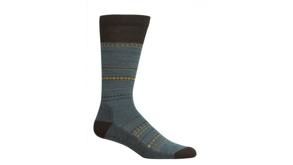 Farm To Feet Conover Fair Isle Casual Sock - Women's-Atlantic Deep/Brown-Large
