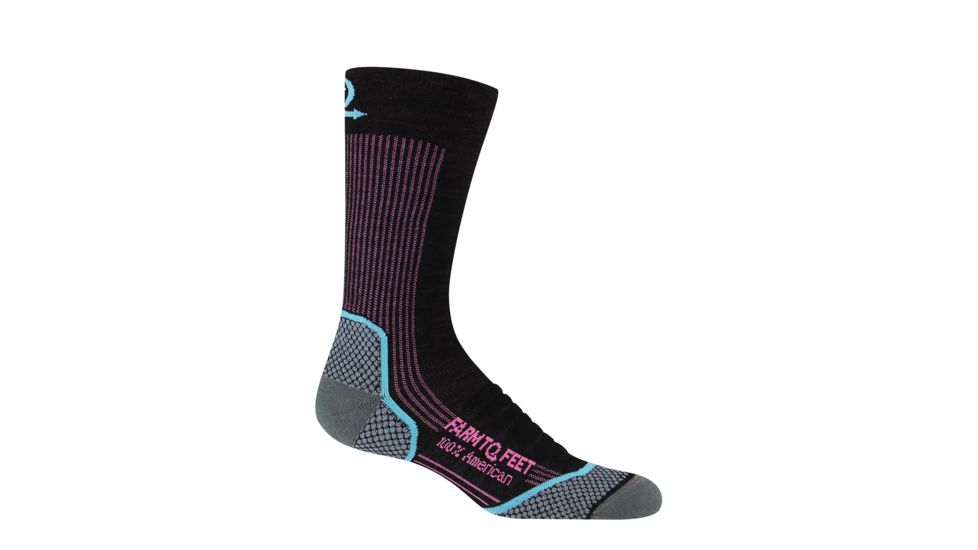 Farm To Feet Damascus Crew Light Weight Socks - Womens, Black, W-L, FF-8986-001-BLK-WL