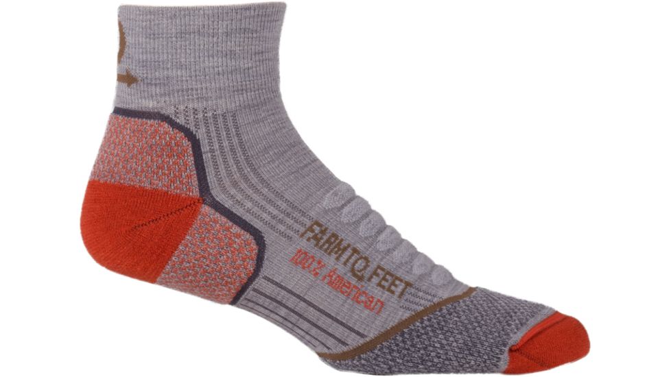 Farm To Feet Damascus Light 1/4 Crew Sock - Men's-Silver/Dark Shadow-Large
