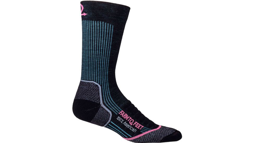 Damascus Light Crew Sock - Womens-Black/Maui Blue-Medium