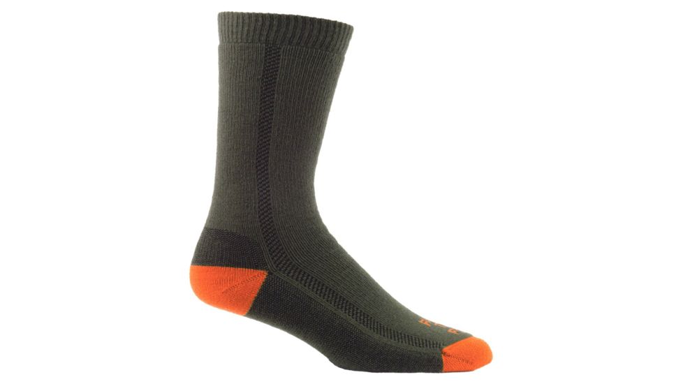 Farm To Feet Madison Tipped Solid Crew Sock - Men's-Olive Night/Orange-Medium