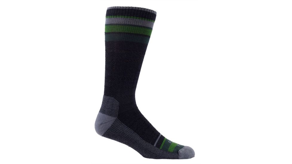 Farm To Feet Portland Light Weight Crew Sock - Mens-Charcoal/Platinum-Large