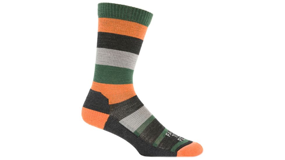 Farm To Feet Rutherford College Light Weight Crew Sock - Men's-Carrot/Charcoal-Large