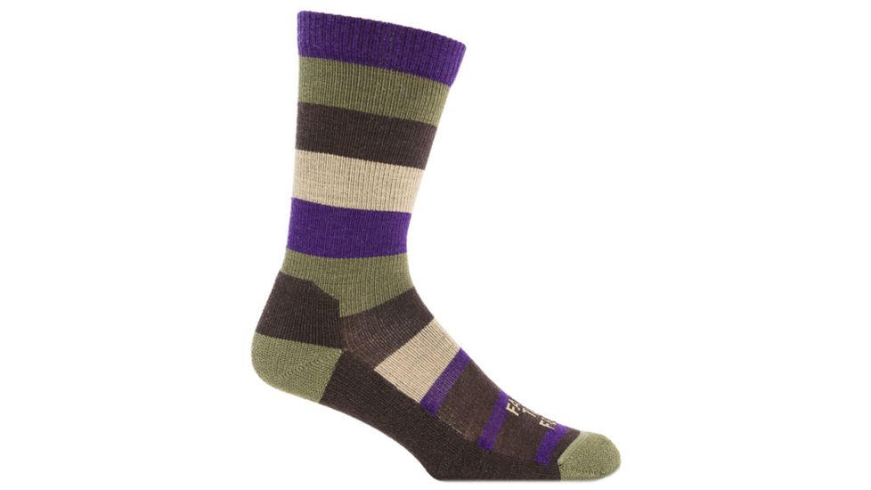 Farm To Feet Rutherford College Light Weight Crew Sock - Men's-Olive Night/Brown-Large