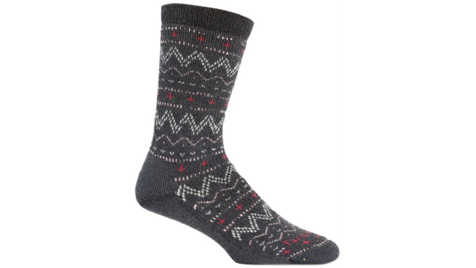 Farm To Feet Valle Crucis Fair Isle Hiker Sock - Womens-Charcoal/Blush-Medium