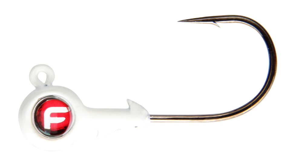 Fathom Bug Eye Jig Head 1/4oz White, 4 pack, JH04-1/4-WHT