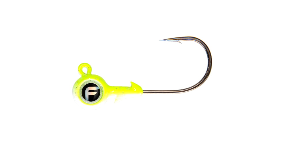 Fathom Bug Eye Jig Head 3/8oz Chartreuse, 4 pack, JH04-3/8-CHRT