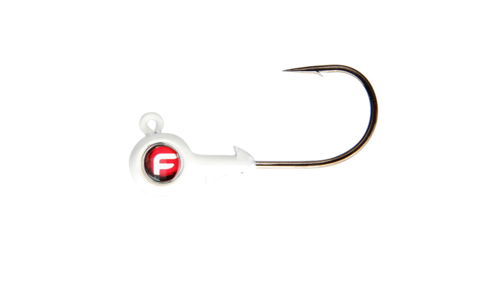 Fathom Bug Eye Jig Head 3/8oz White, 4 pack, JH04-3/8-WHT