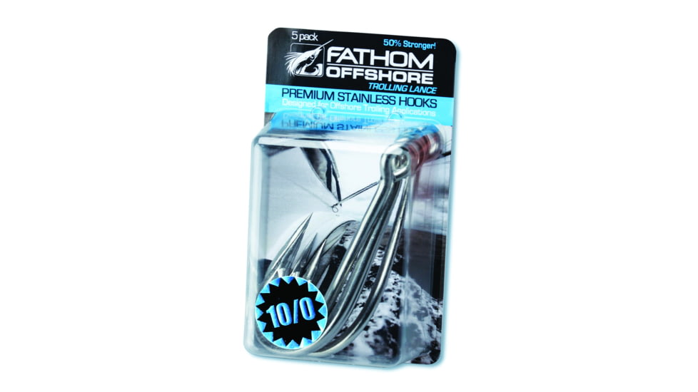 Fathom Trolling Lance SS Hooks, Size 10/0, 5 Per Pack, HP5-FATHSS-10/0