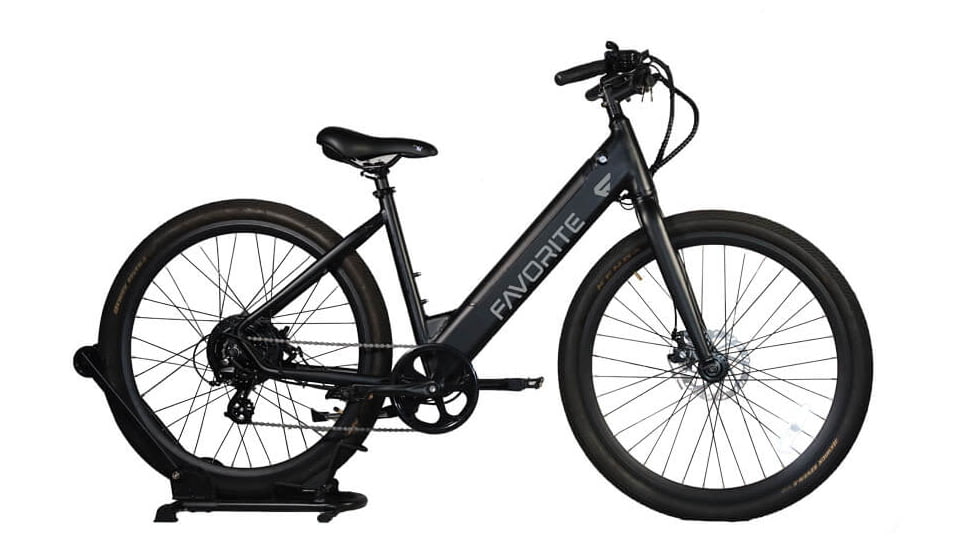 Favorite City Step THRU E-Bike, Matte black/White, City-step-thru