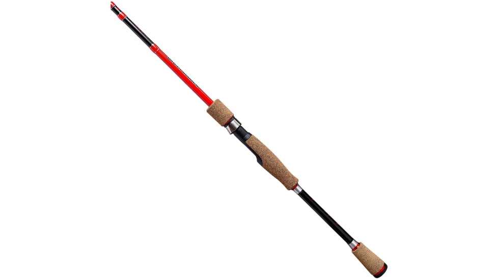Favorite Fishing Brush Dobber Crappie Spinning Rod, 6ft 8in, Ultra Light, Red/Black, DBR-681UL