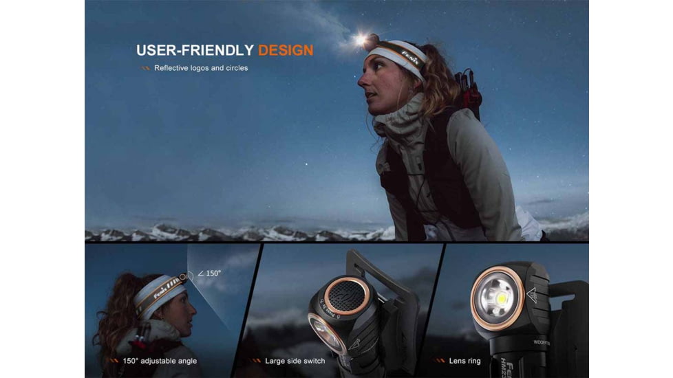 Fenix Lighting HM23 V2.0 300 Lumens Luminus SST20 LED Headlamp, Black, HM23V2BK