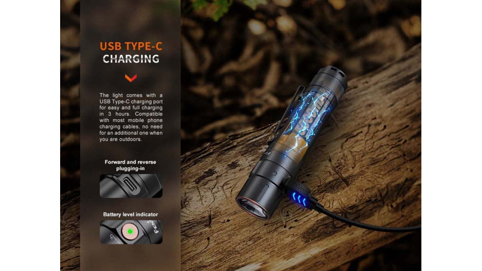 Fenix Lighting E35R Lithium Ion 3100 Lumens Flashlight, Black, E35RLSBK