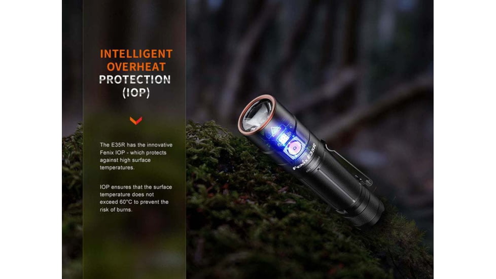 Fenix Lighting E35R Lithium Ion 3100 Lumens Flashlight, Black, E35RLSBK